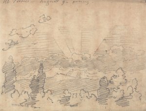 ポルティチ、夕方、8月9日 作： John Robert Cozens